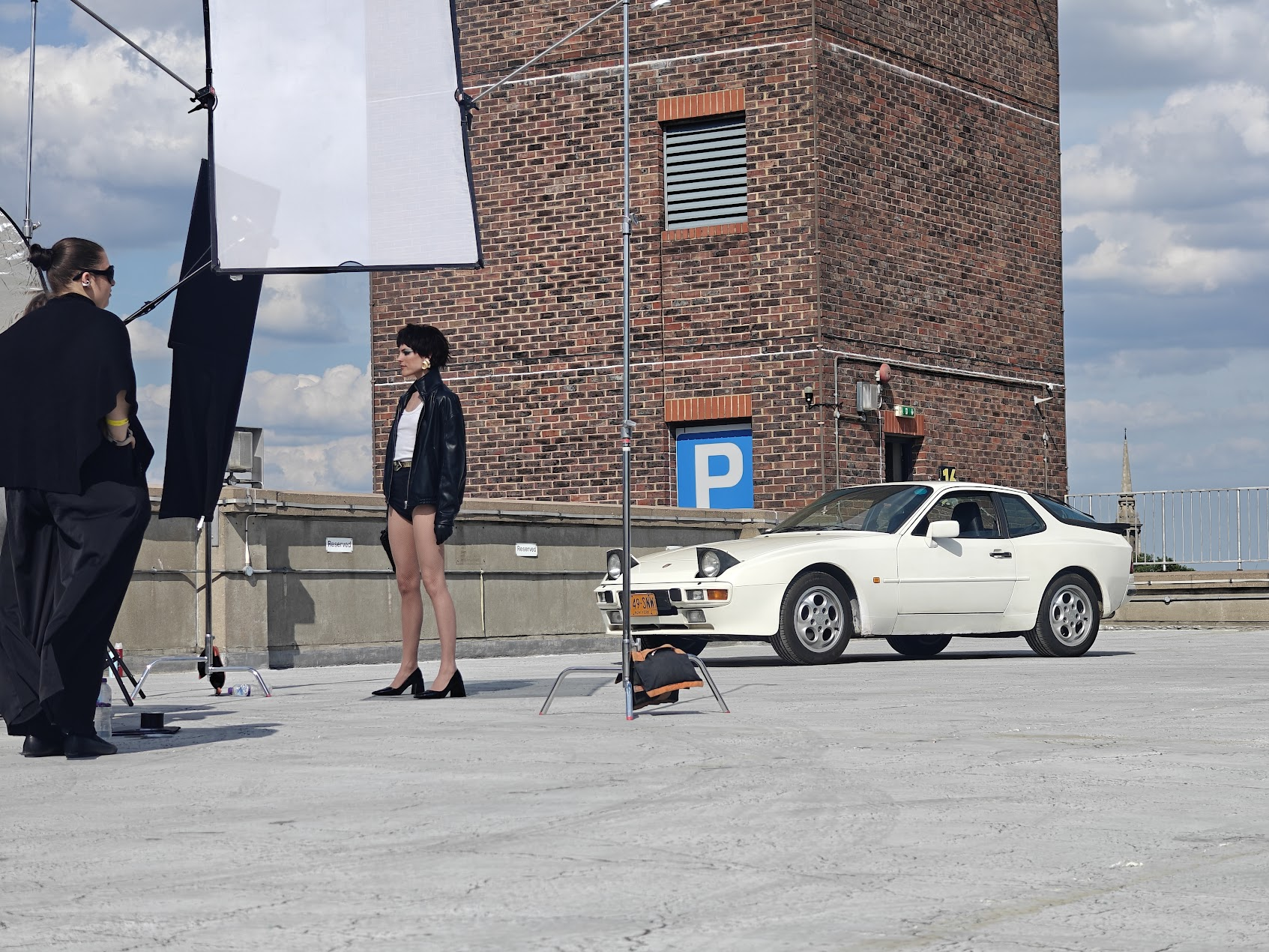Porsche 944 supplied for the short film Scene Stealers, rooftop shoot