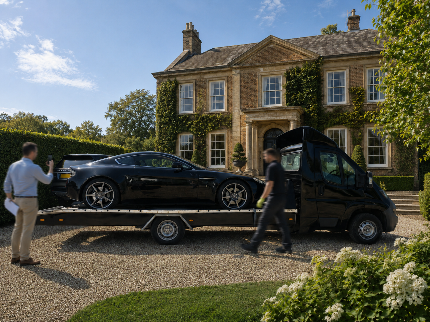 Managed vehicle collection with condition report being taken on an Aston Martin